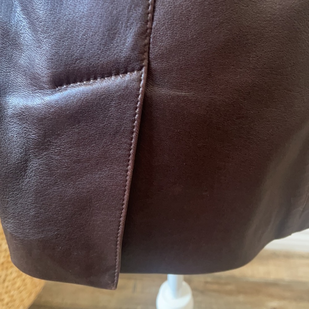 Vintage leather jacket Persian lamb trim - Picture 8 of 12